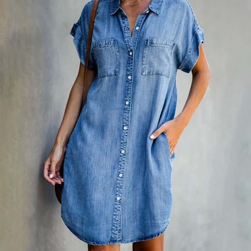 Salla™ | Denim Midi-mekko