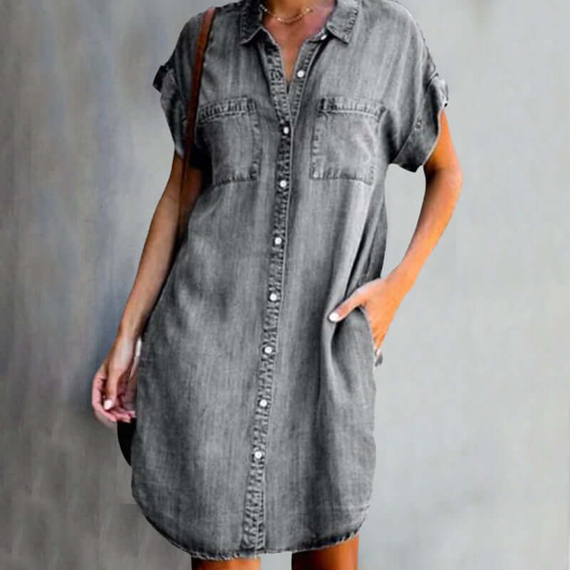 Salla™ | Denim Midi-mekko