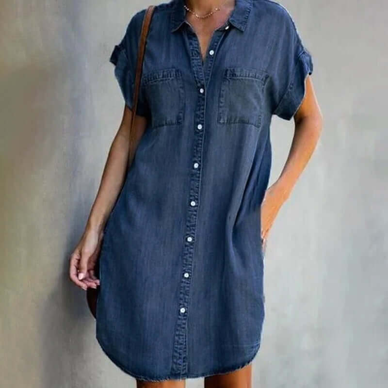 Salla™ | Denim Midi-mekko